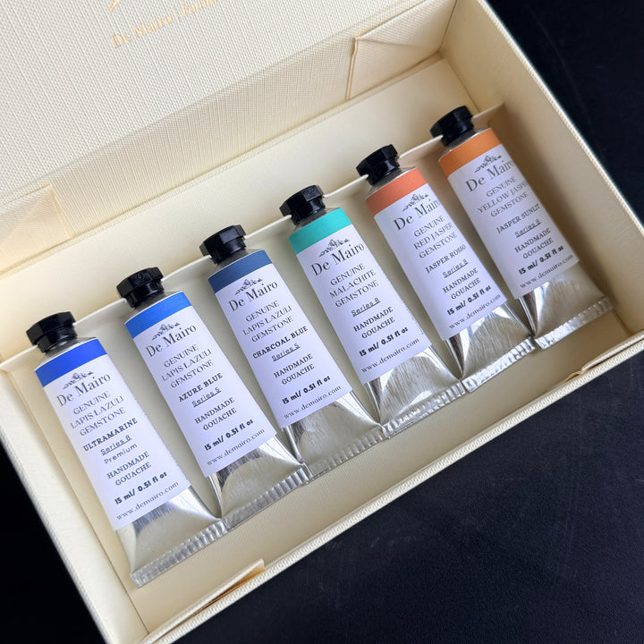 Palette di Pietra | Genuine Gemstone Gouache Set - De Mairo Ltd