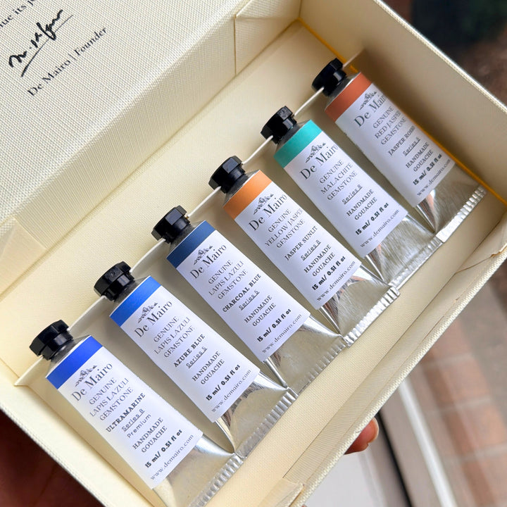 Palette di Pietra | Genuine Gemstone Gouache Set - De Mairo Ltd