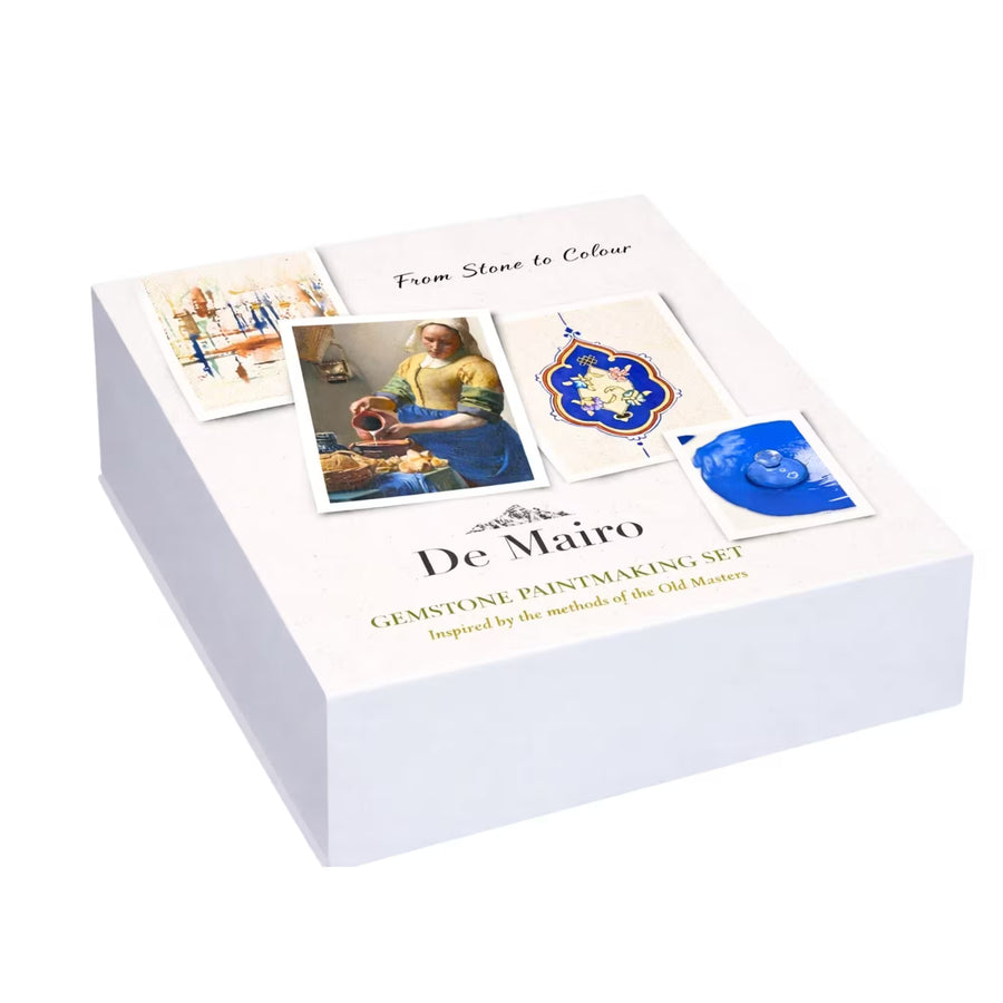 Gemstone Pigment Paint-Making Set — Watercolour & Gouache Kit with Genuine Lapis Lazuli, Malachite & Jasper - De Mairo Ltd