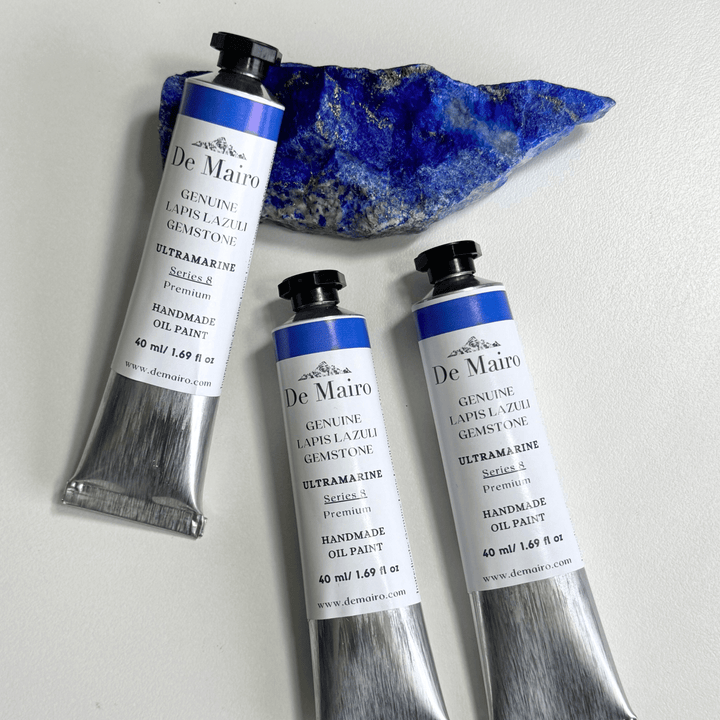 Genuine Lapis Lazuli Ultramarine Oil Paint – Series 8 (40 ml) - De Mairo Ltd