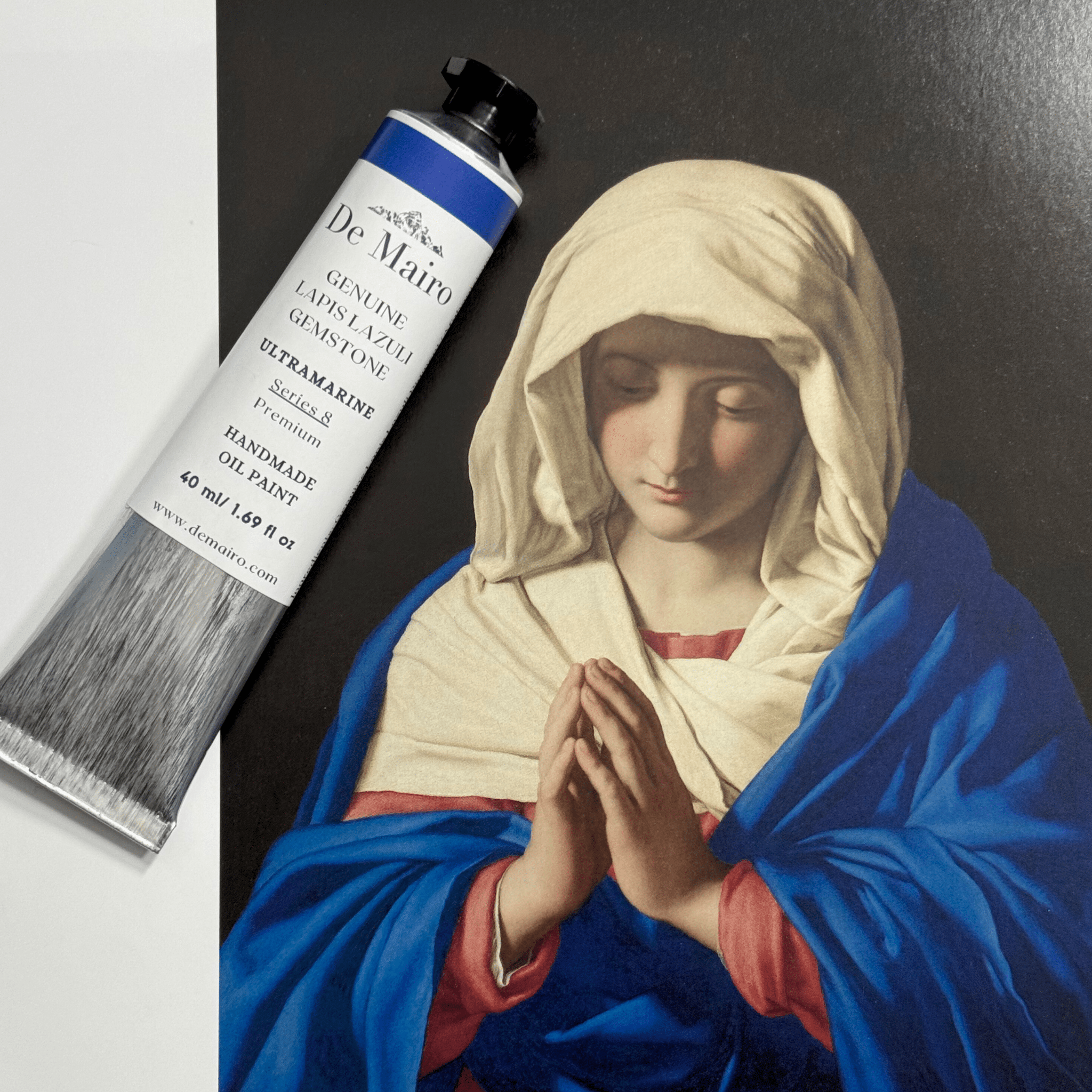Genuine Lapis Lazuli Ultramarine Oil Paint – Series 8 (40 ml) - De Mairo Ltd