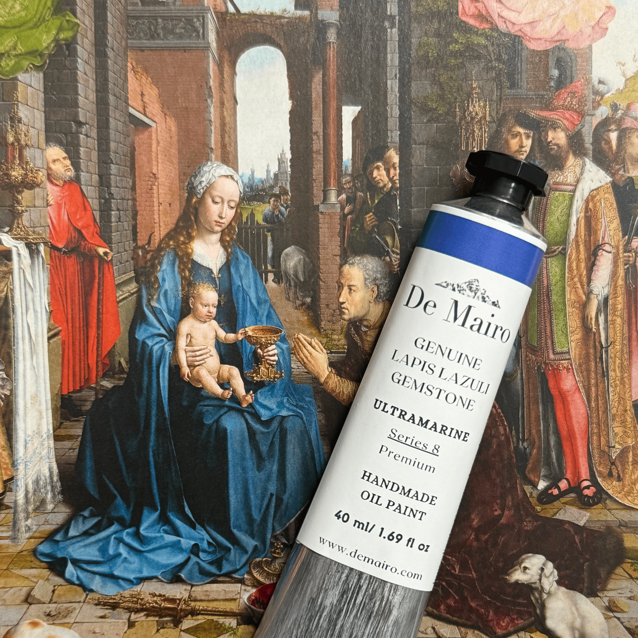 Genuine Lapis Lazuli Ultramarine Oil Paint – Series 8 (40 ml) - De Mairo Ltd
