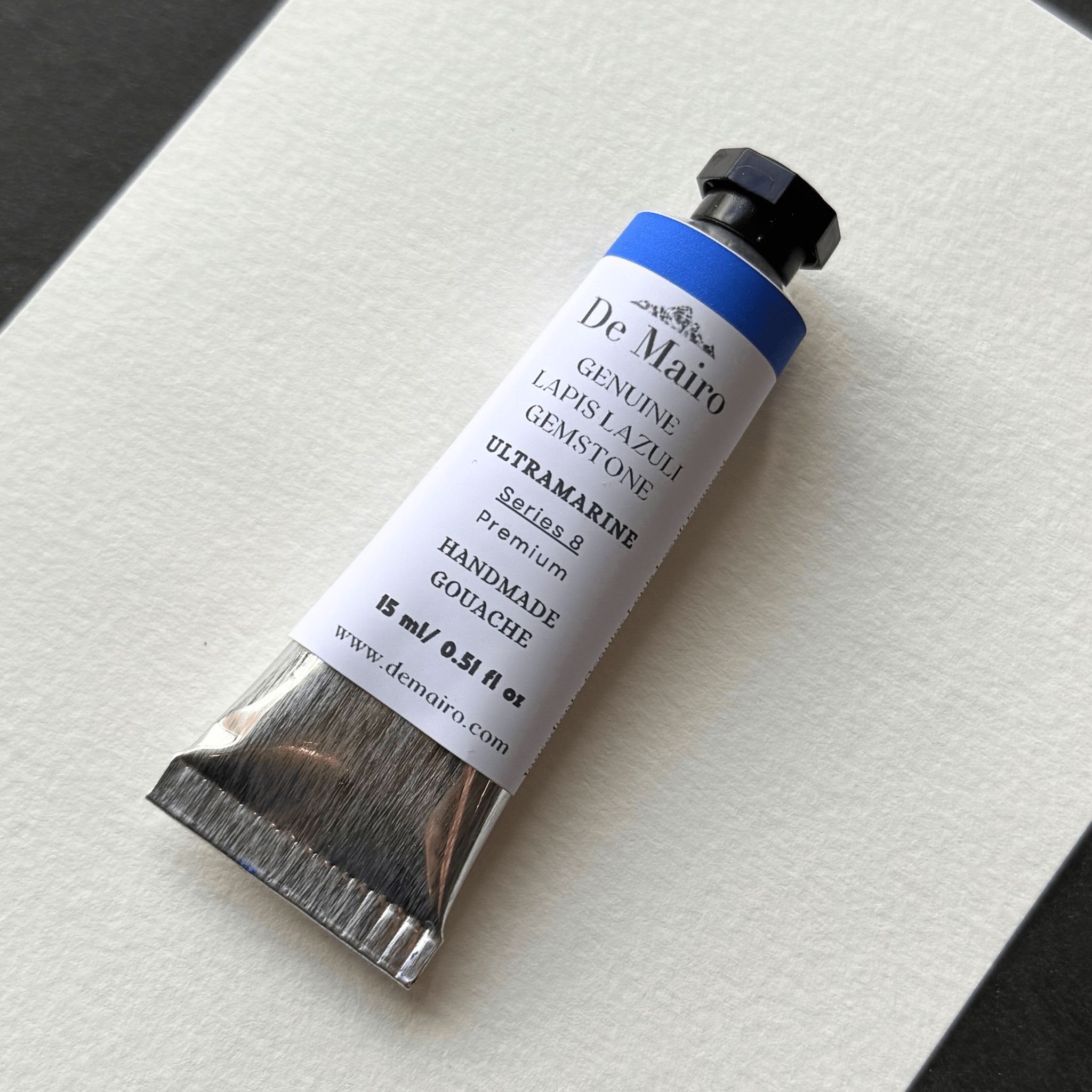 Lapis Lazuli Ultramarine Gouache – 15ml Artist Tube | Series 8 Premium Genuine Gemstone Color - De Mairo Ltd