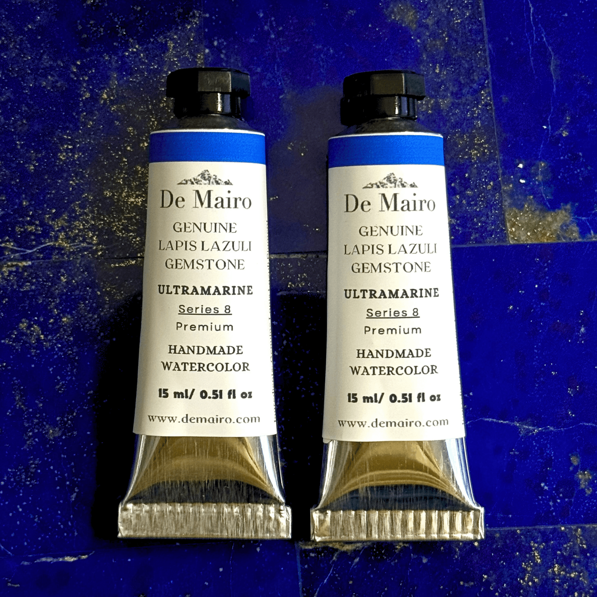 De Mairo Genuine Lapis Lazuli Ultramarine Watercolor – 15ml Artist Tube (Handmade, Gemstone Pigment, Premium Professional Grade Series 8) - De Mairo Ltd