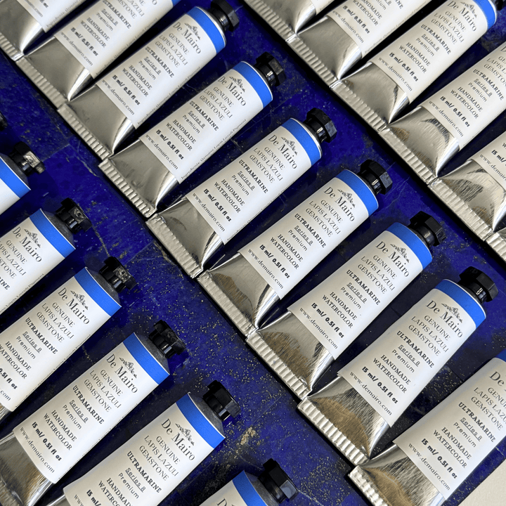 De Mairo Genuine Lapis Lazuli Ultramarine Watercolor – 15ml Artist Tube (Handmade, Gemstone Pigment, Premium Professional Grade Series 8) - De Mairo Ltd