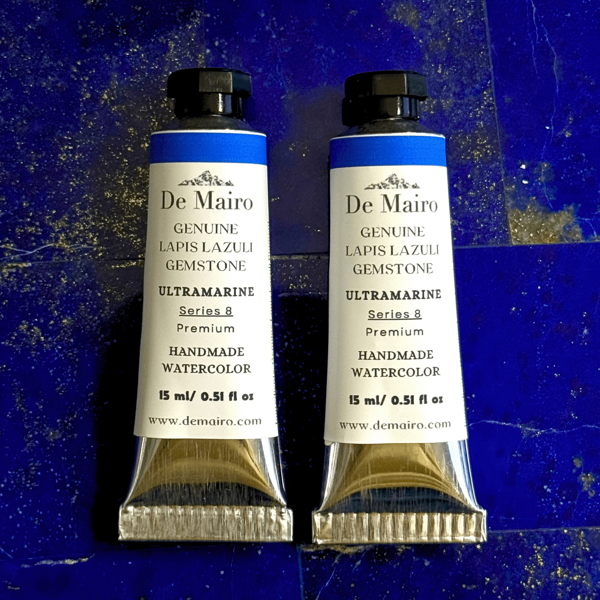 De Mairo Genuine Lapis Lazuli Ultramarine Handmade Watercolor – 15ml Artist Tube (Gemstone Pigment, Premium Professional Grade Series 8) - De Mairo Ltd