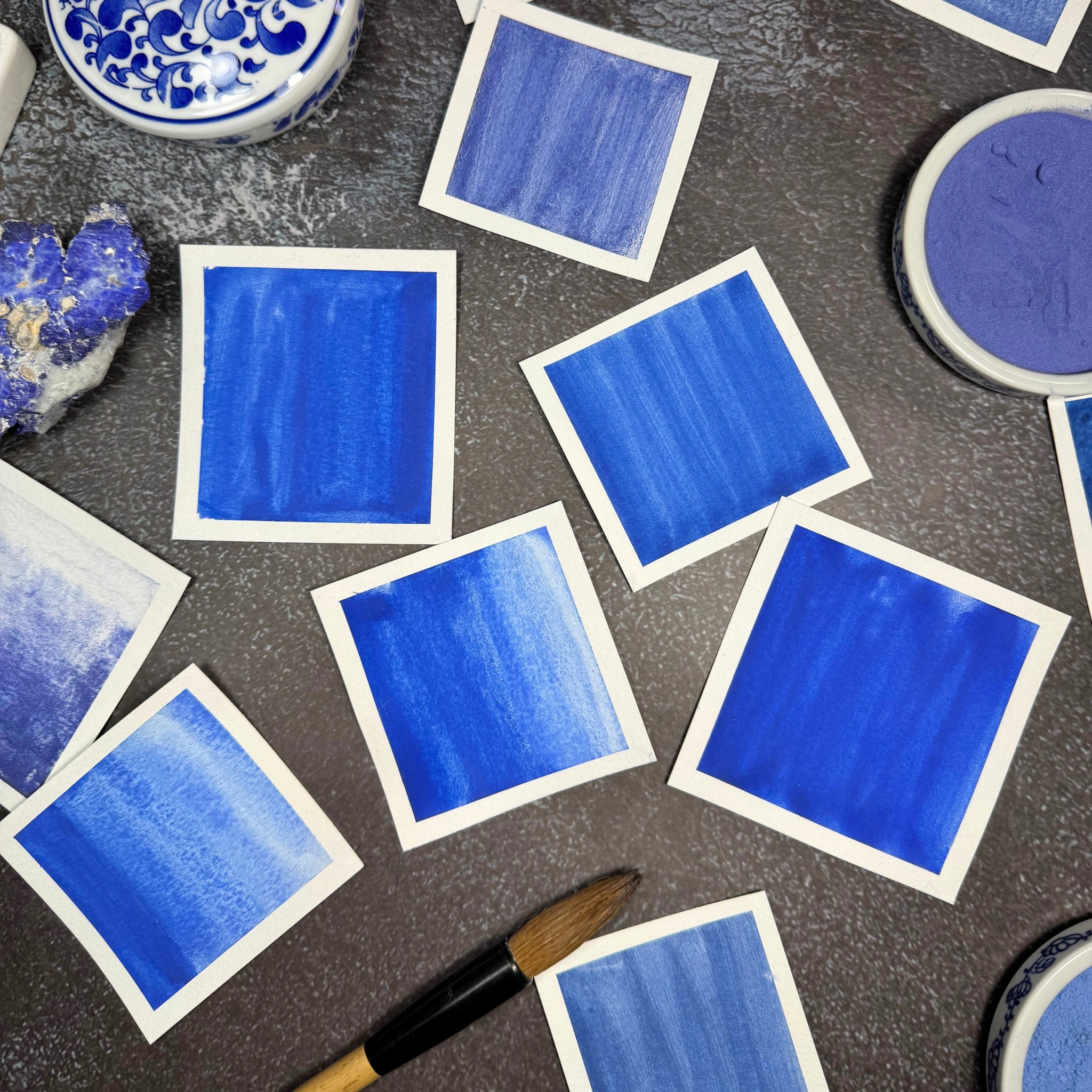 Lapis Lazuli Blue Pigment Set – 5 Ultramarine Shades (Natural Gemstone) - De Mairo Ltd