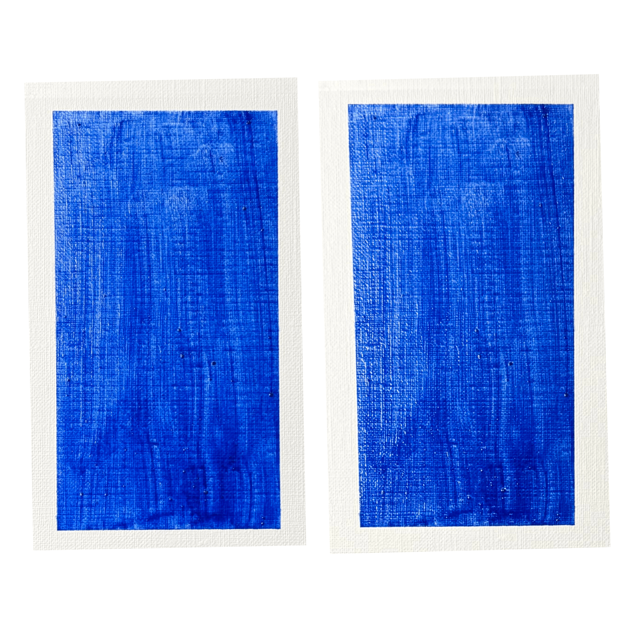 Two hand-painted swatches of Fra Angelico lapis lazuli showing its soft, luminous sky-blue tone