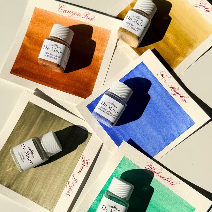 Gemstone Pigment Paint-Making Set — Watercolour & Gouache Kit with Genuine Lapis Lazuli, Malachite & Jasper - De Mairo Ltd