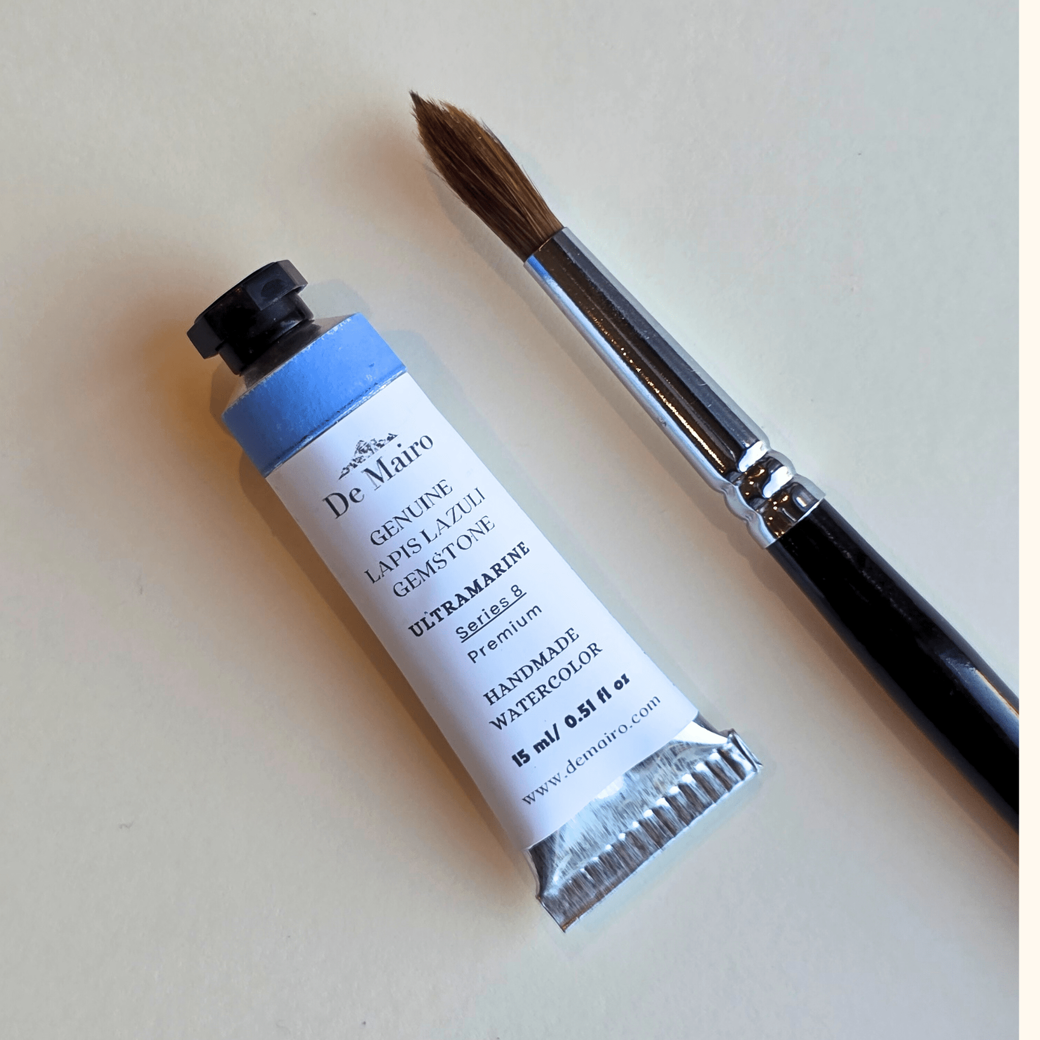 De Mairo Genuine Lapis Lazuli Ultramarine Watercolor – 15ml Artist Tube (Handmade, Gemstone Pigment, Premium Professional Grade Series 8) - De Mairo Ltd