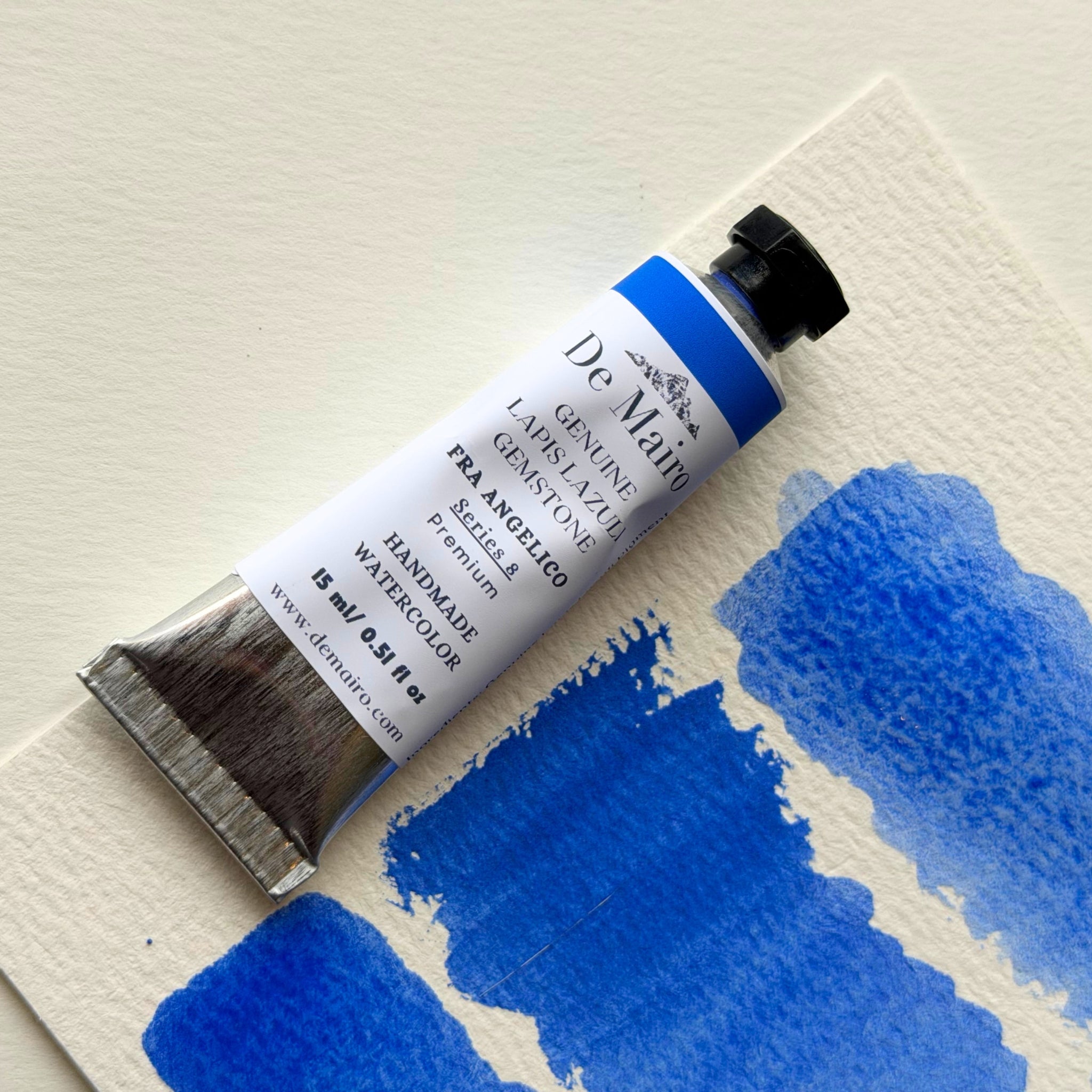 Soft blue lapis lazuli Fra Angelico watercolour paint in 15ml artist tube