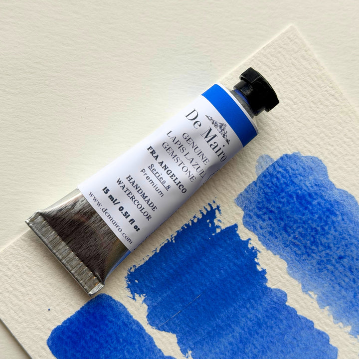 Soft blue lapis lazuli Fra Angelico watercolour paint in 15ml artist tube