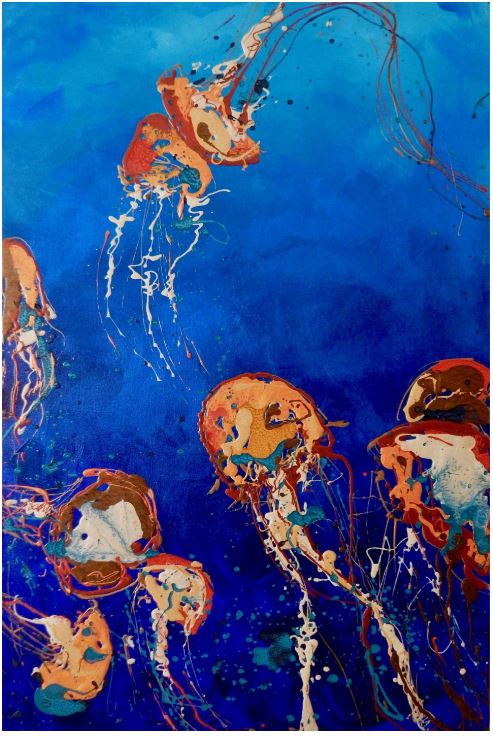 lapis lazuli painting showing the deep dark color of ultramarine blue pigment