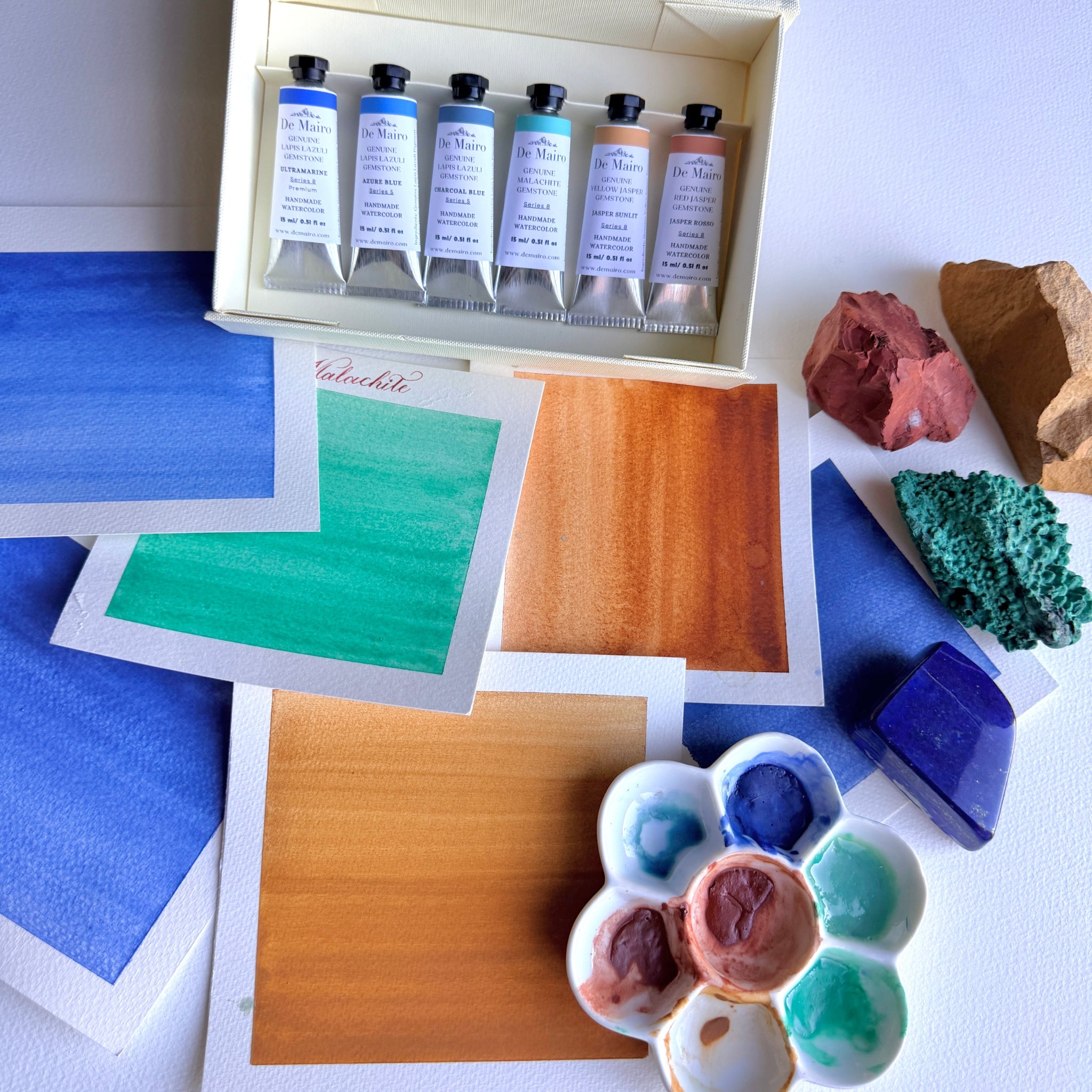 Palette di Pietra Watercolour — Genuine Gemstone Watercolour Set