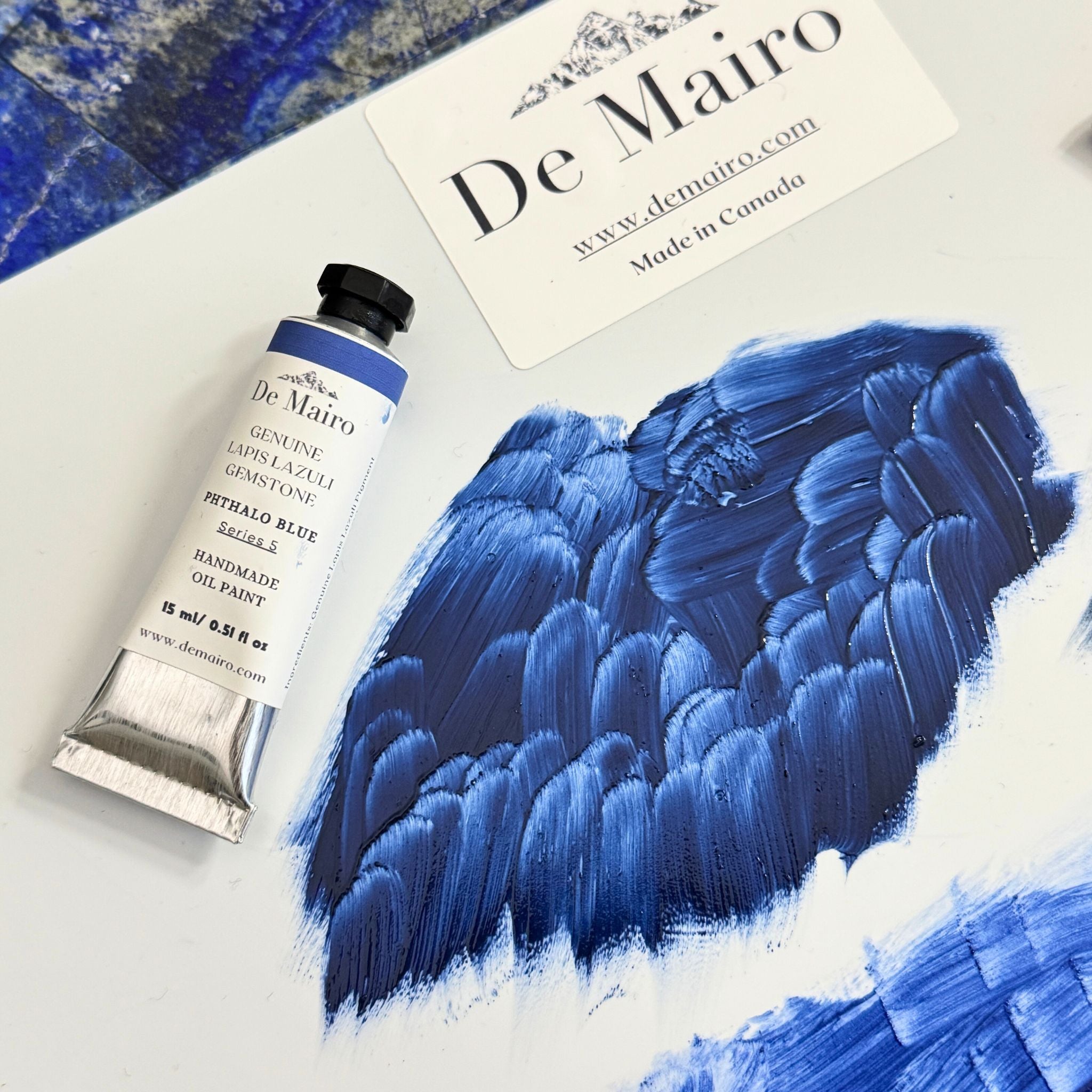 Sar - e - Sang Blue Collection – Genuine Lapis Lazuli Oil Paint Set (3 Colours) - De Mairo Ltd